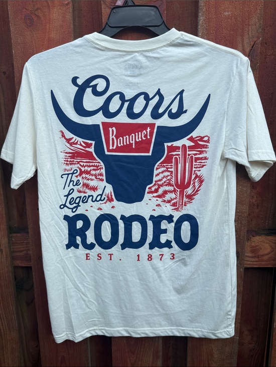 Other - Coors Banquet Western Rodeo Longhorn Cactus Cream Graphic T Shirt S